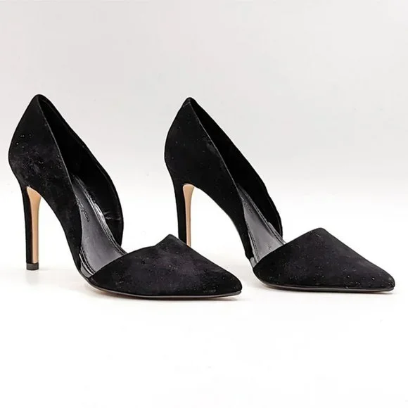 Banana Republic Adelia D'Orsay Pump Heels, Office Dressy Pointed Suede Stilettos - Picture 4 of 8